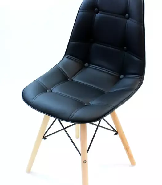 CA17D CHAISE ÉLÉGANTE CUIR NOIR